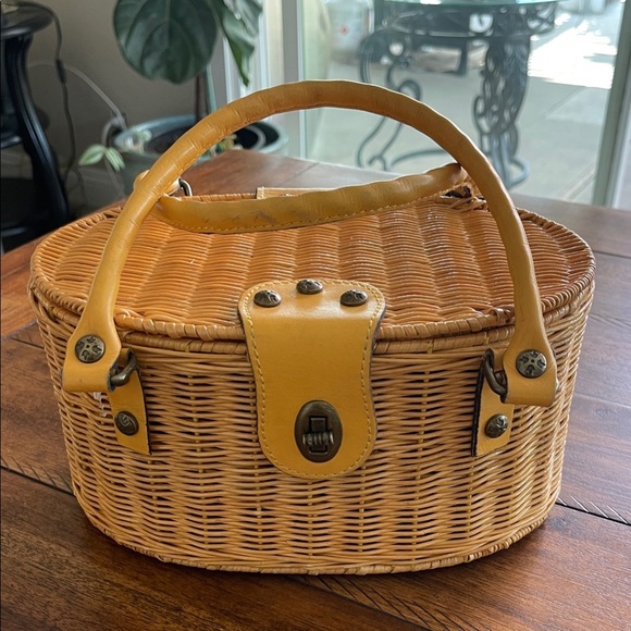 Patricia Nash Spring Boho Yellow Basket Handbag Majadas Bag - Picture 1 of 16